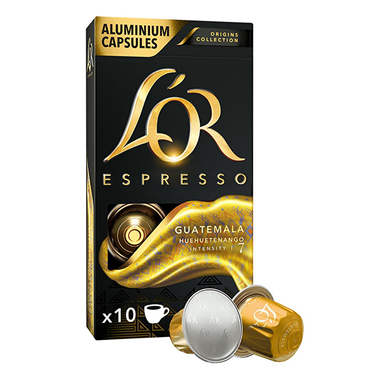 L'OR Guatemala Coffee Capsules: Nespresso Compatible, Recyclable & Rainforest Alliance Certified - Rich Cocoa & Dried Fruit Flavors