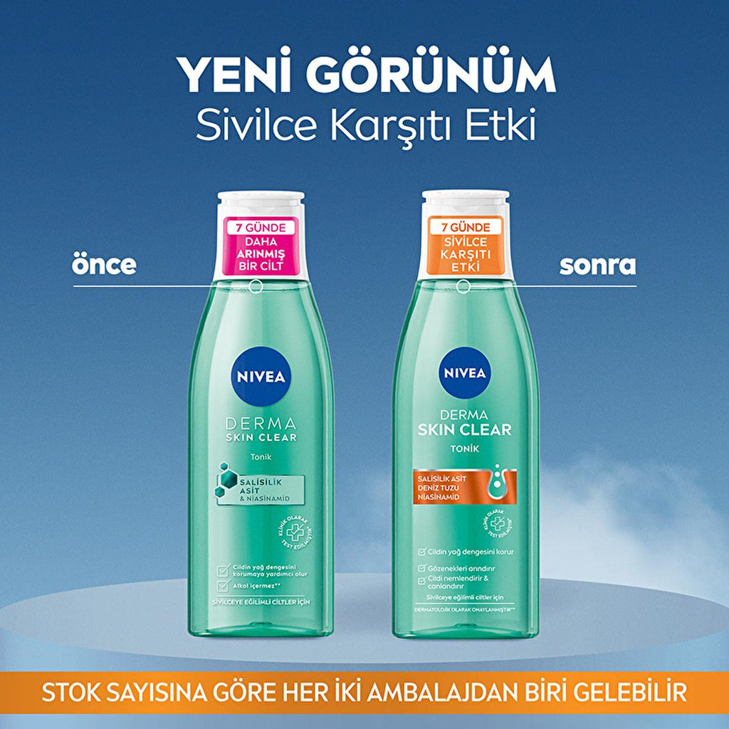 Nivea Derma Skin Clear Anti-Acne Facial Toner - Salicylic Acid (BHA) & Niacinamide - Pore Cleansing, Oil Control, and Skin Revitalizing Toner for Acne-Prone & Oily Skin