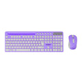 Everest Purple White Wireless Keyboard and Mouse Set KM-730 - Clutter-Free Computing, Adjustable DPI, Power Saving Mode