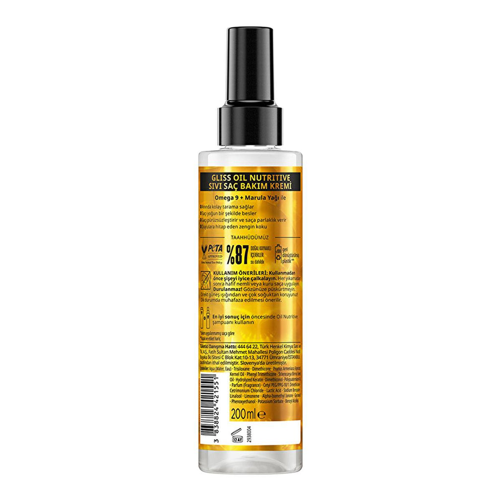 Gliss Hair Care Cream - Nourishing Treatment with Omega 9 & Marula Oil for Damaged Hair