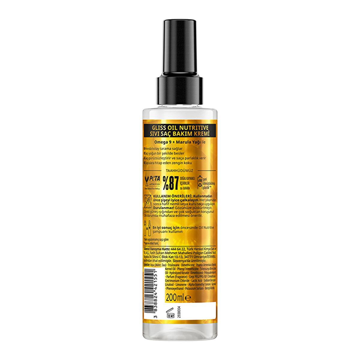 Gliss Hair Care Cream - Nourishing Treatment with Omega 9 & Marula Oil for Damaged Hair