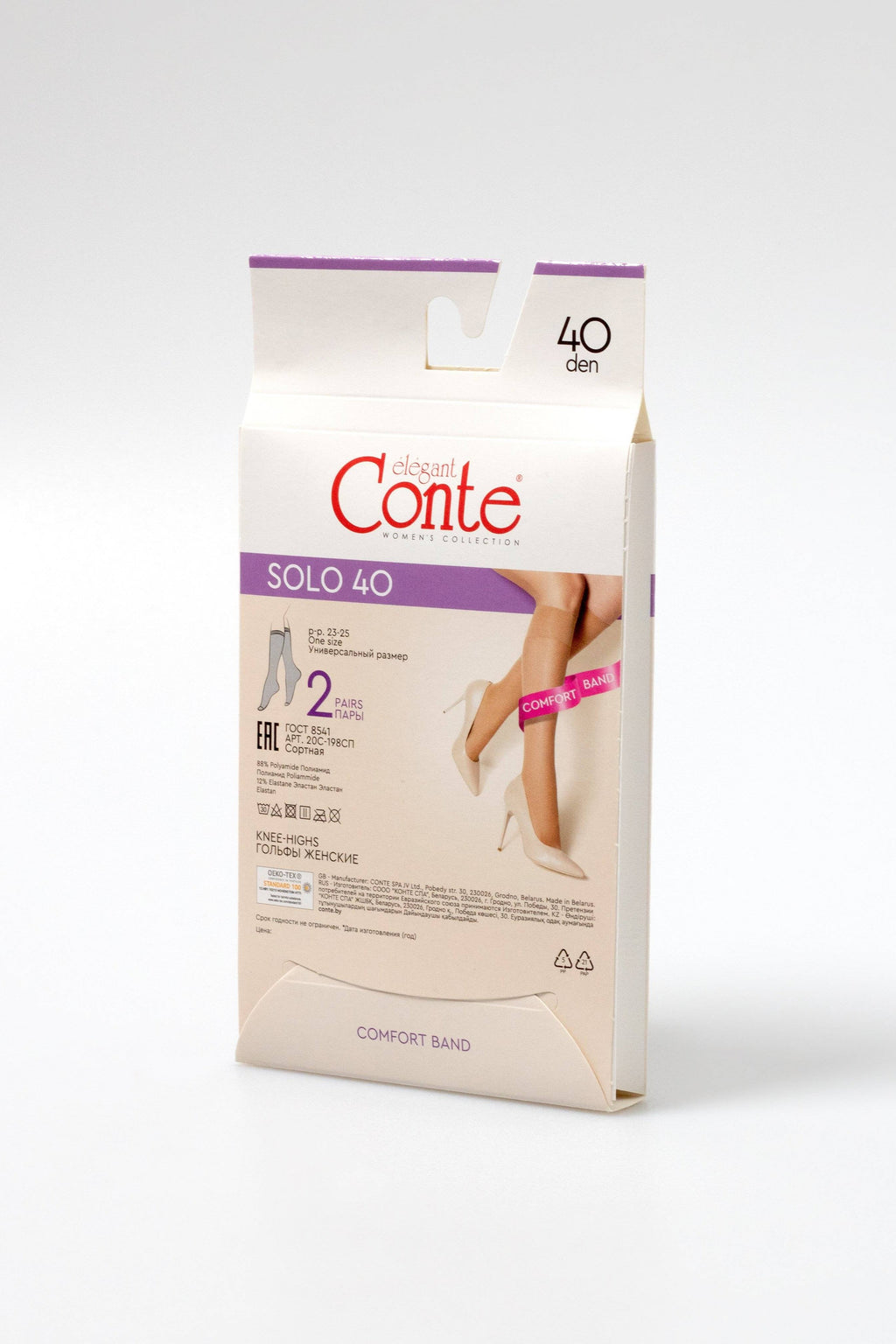TheRanok.com Knee Highs Conte Solo 40 Den (2 pairs) — back view