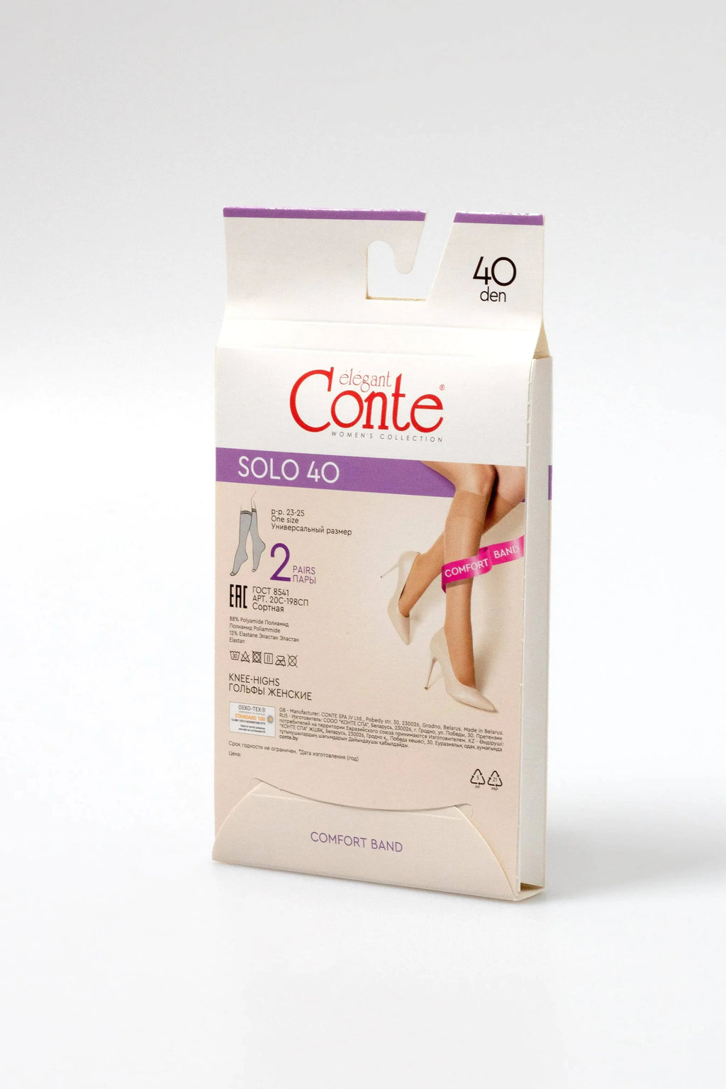 TheRanok.com Knee Highs Conte Solo 40 Den (2 pairs) — product on model