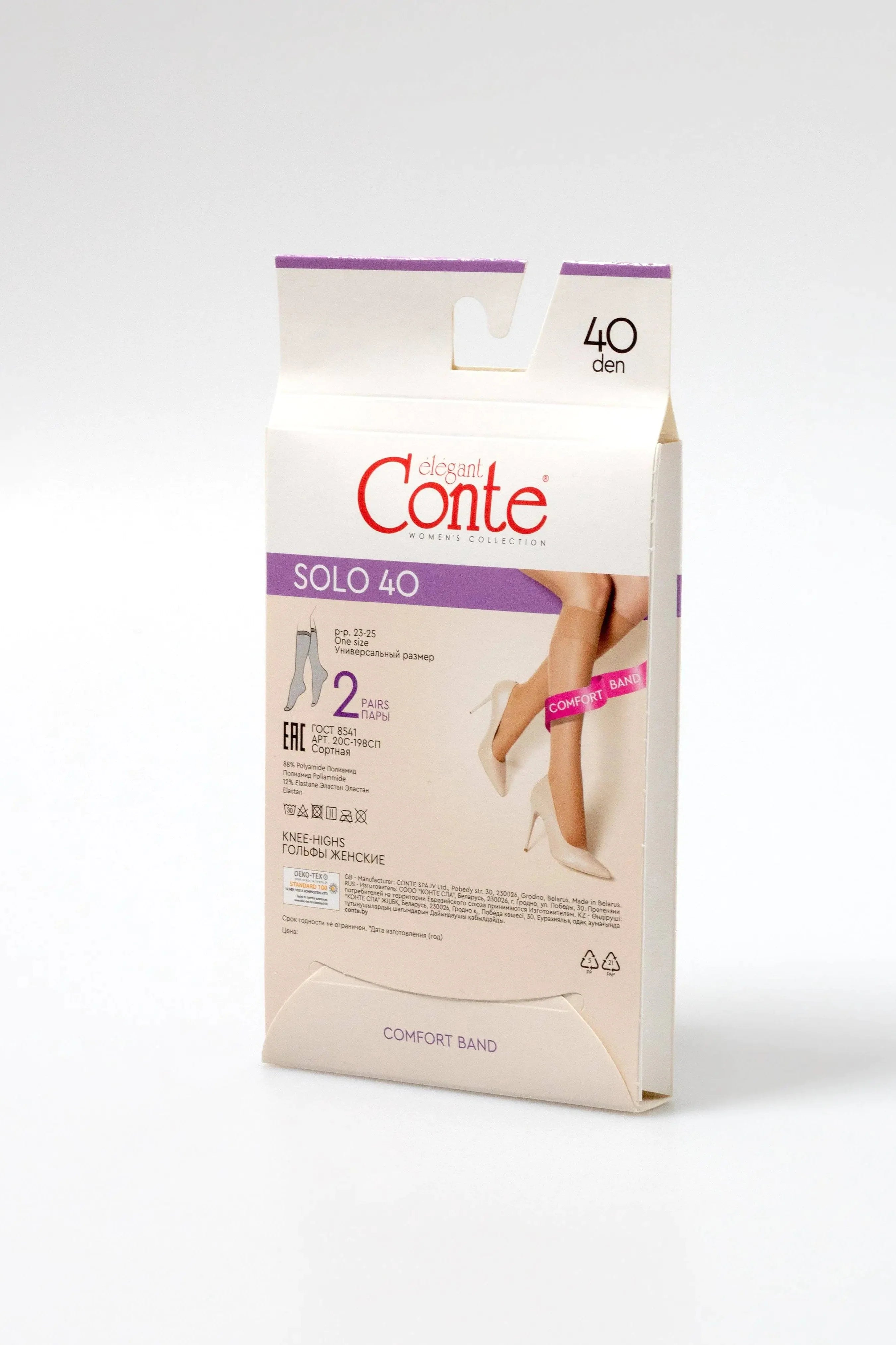 TheRanok.com Knee Highs Conte Solo 40 Den (2 pairs) — product on model