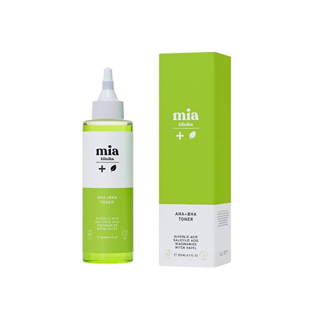 Mia Klinika Facial Toner with AHA BHA - Pore Minimizer, Acne Treatment, and Skin Exfoliant for Oily Skin - 6.76 fl oz