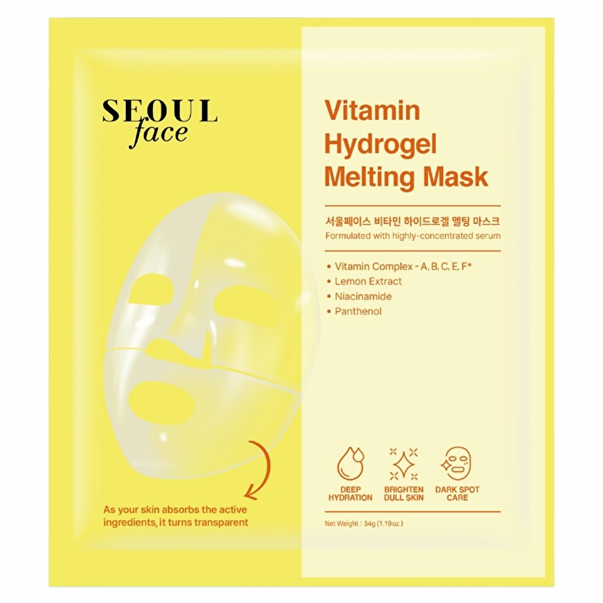 Dermal Korea Vitamin Hydrogel Face Mask - Hydrating, Anti-Aging Korean Skincare with Natural Ingredients