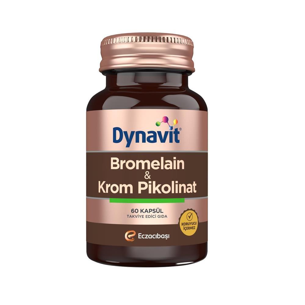 Dynavit Bromelain Chromium Picolinate Dietary Supplement for Digestive Health - 60 Capsules
