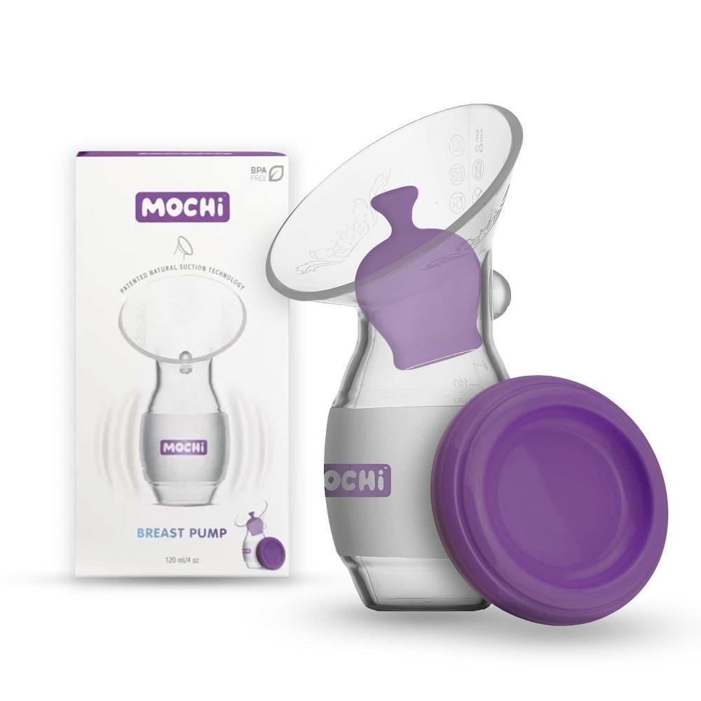 Mochi Hands-Free Silicone Breast Pump - Natural Suction, Easy Clean Milk Collector, Portable Lactation Aid - 4oz Capacity
