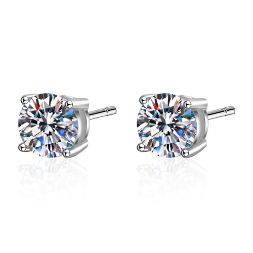 925 Sterling Silver 2.0ct Moissanite Stud Earrings for Women