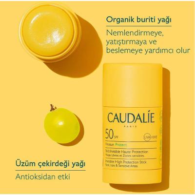 Caudalie Vinosun Protect SPF 50 Sunscreen Stick: Invisible, Vegan & Fragrance-Free High Protection for Face, Lips & Sensitive Skin