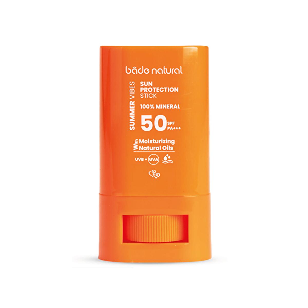 Bade Natural Mineral Sunscreen SPF 50 Stick: Natural, Broad Spectrum Sun Protection for Sensitive Skin - Water Resistant & Organic Formula