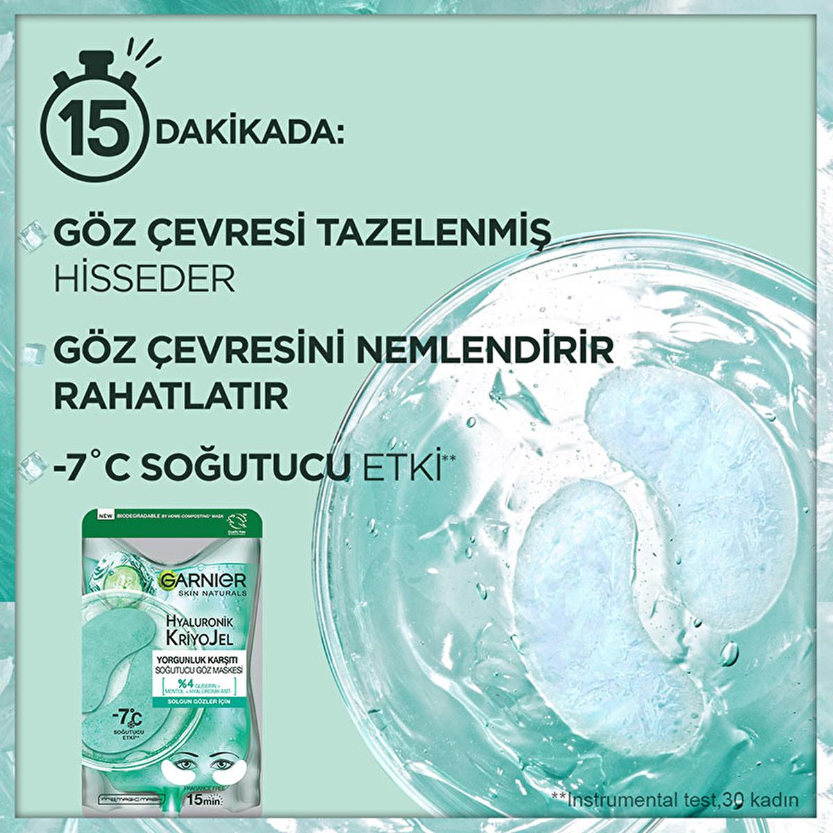 Garnier Hyaluronik Cooling Eye Mask - Anti-Fatigue, Hydrating Gel for Dark Circles & Puffiness