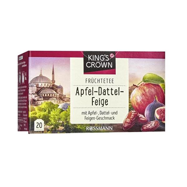 King's Crown Apple Date Fig Fruit Tea - 20x2gr Packets | Caffeine-Free, Healthy Tea Options