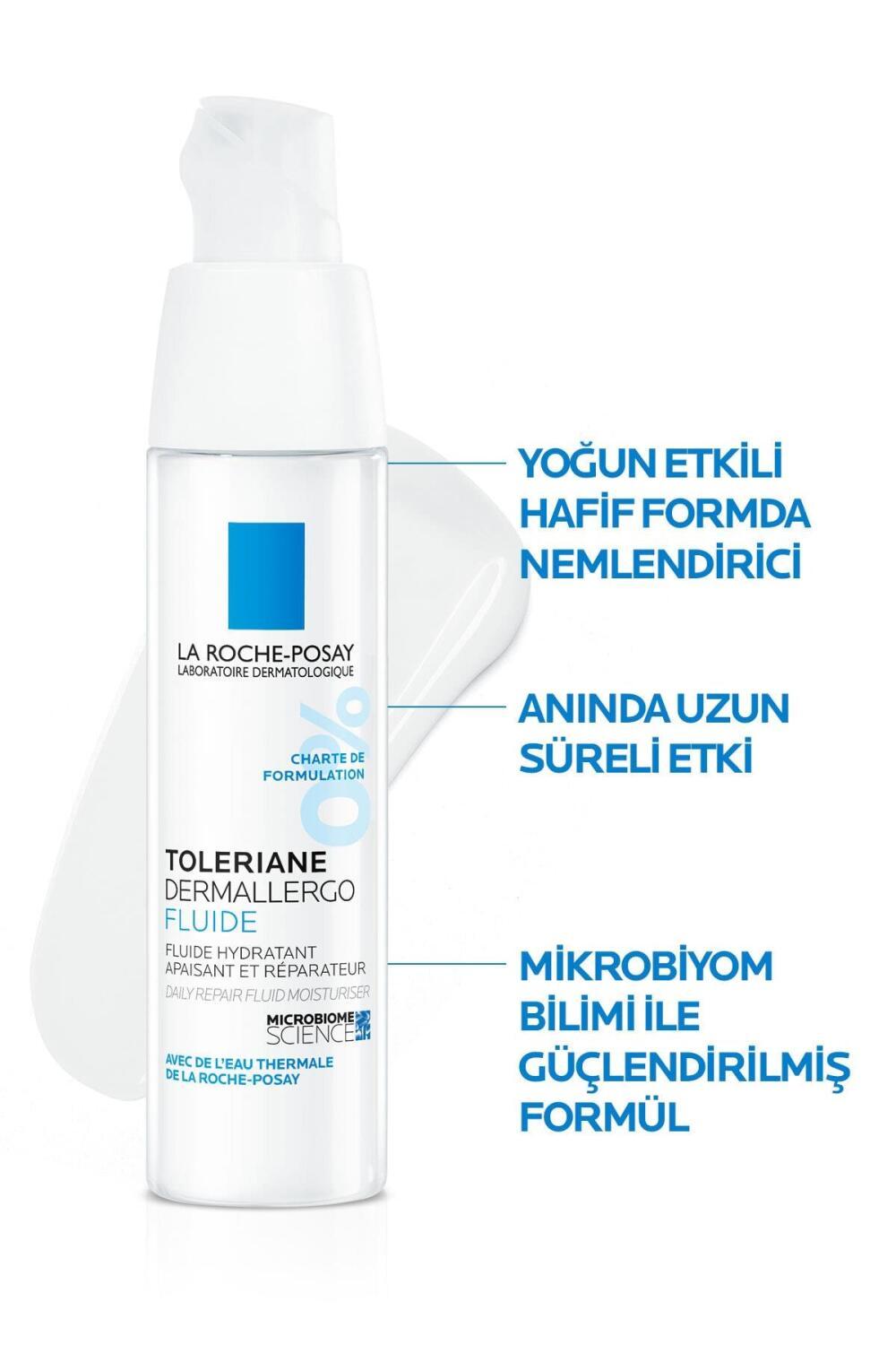 La Roche Posay Toleriane Dermallargo Fluide Moisturizing Cream - Fragrance-Free, Hypoallergenic, 1.35 fl oz