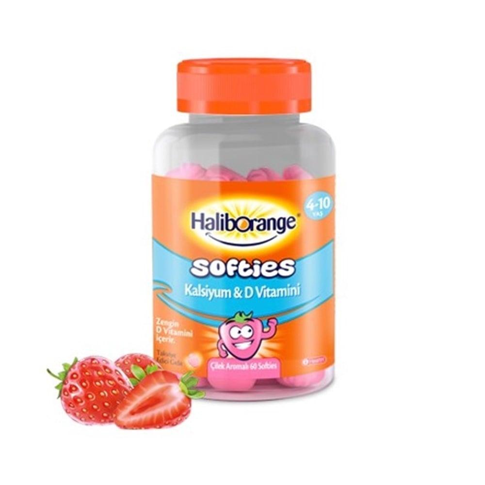Haliborange Calcium & Vitamin D Supplement - Strawberry Flavored Chewable Tablets for Kids & Adults, 60 Count