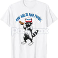USA "Feral Raccoon" Red White & Blue T-Shirt – Funny Patriotic Trash Panda Tee, Premium 100% Cotton American Chaos Top, Soft Lived-In Heavyweight Rowdy Raccoon Shirt, Made in USA