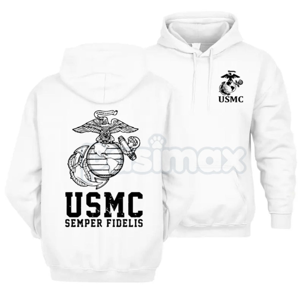 Pasimax USMC Semper Fidelis Marine Corps Hoodie – Iconic Motto Pullover, Veteran & Active Duty Military Apparel, Unisex — mai