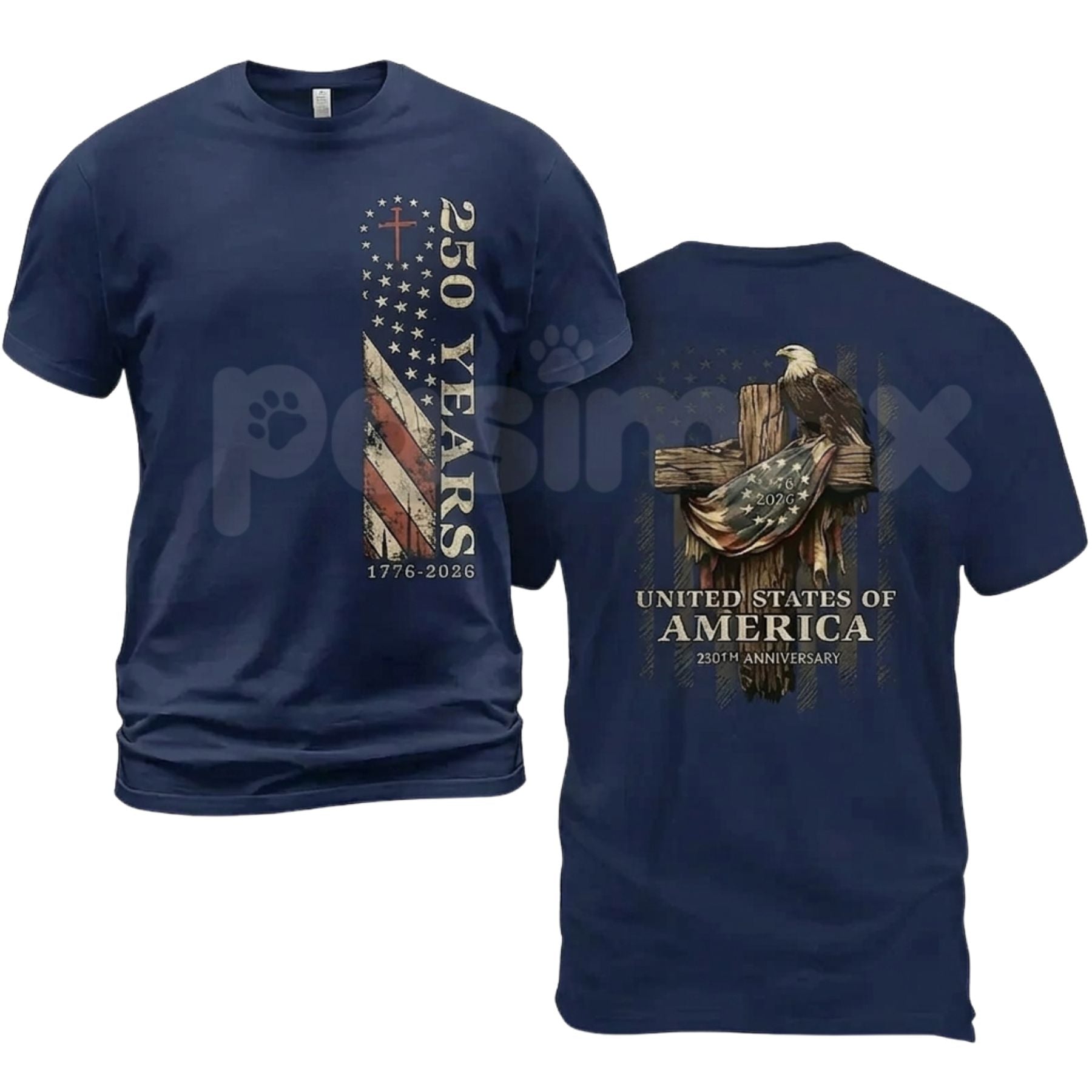 US Navy 250th Anniversary T-Shirt – Patriotic Nautical Eagle & Flag Military Veteran Pride Graphic Tee
