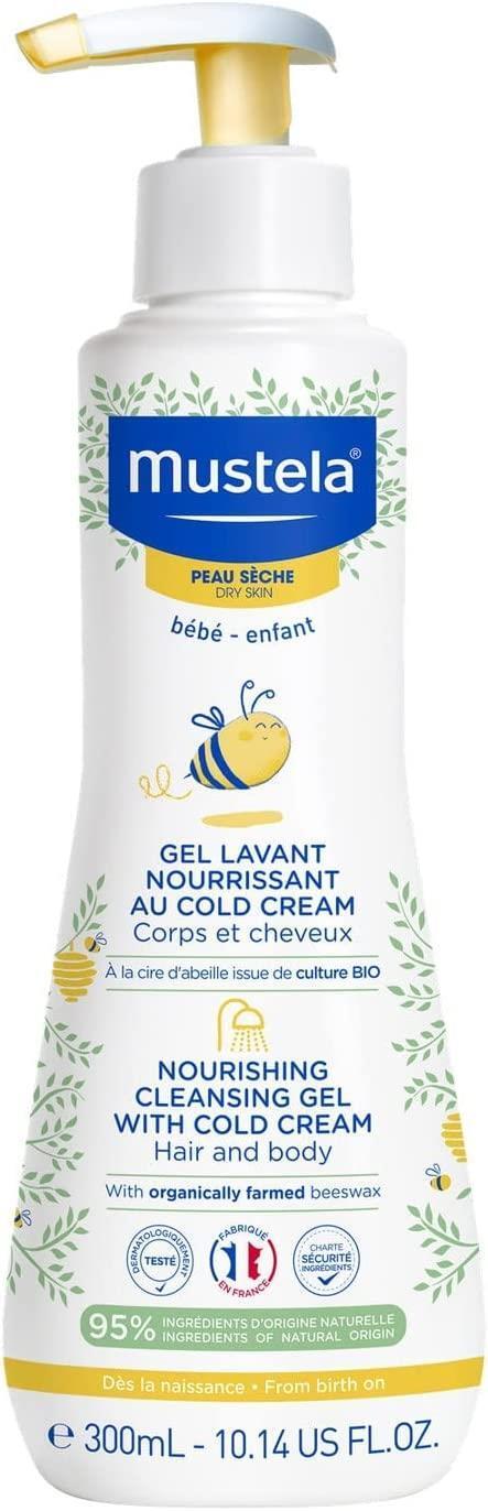 Mustela Nourishing Cleansing Gel with Cold Cream for Newborns & Dry Skin - Gentle, Natural Baby Care
