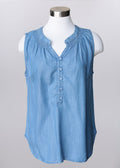 KADOU BOUTIQUE Sleeveless Denim Top — main product shot
