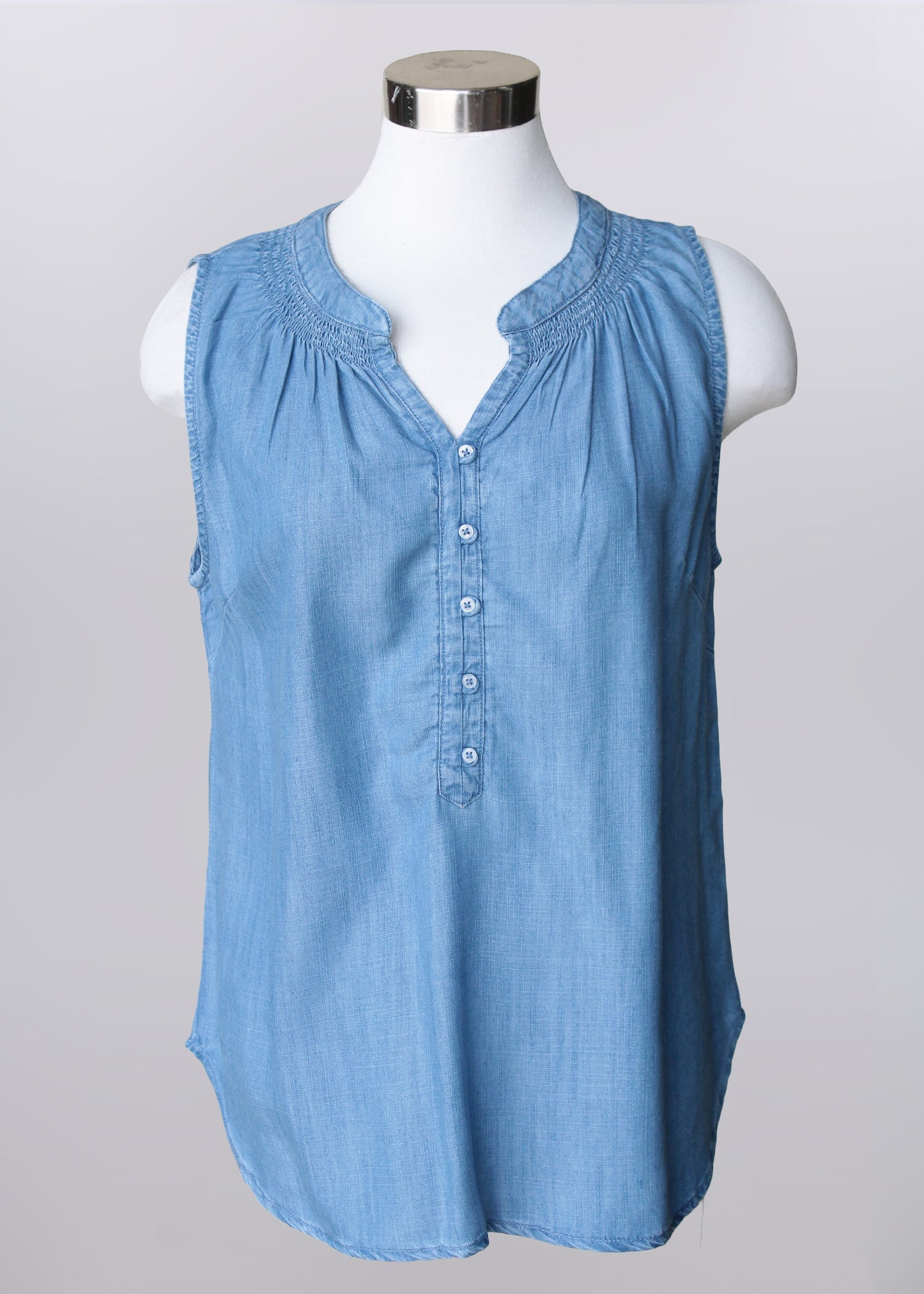 KADOU BOUTIQUE Sleeveless Denim Top — main product shot