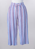 KADOU BOUTIQUE Striped Pull On Capri Pants — detail close-up