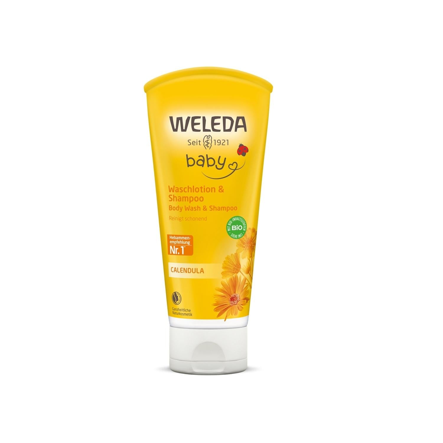 Weleda Organic Calendula Shampoo and Body Wash for Sensitive Skin - 6.76 fl oz, Natural and Gentle Cleanser