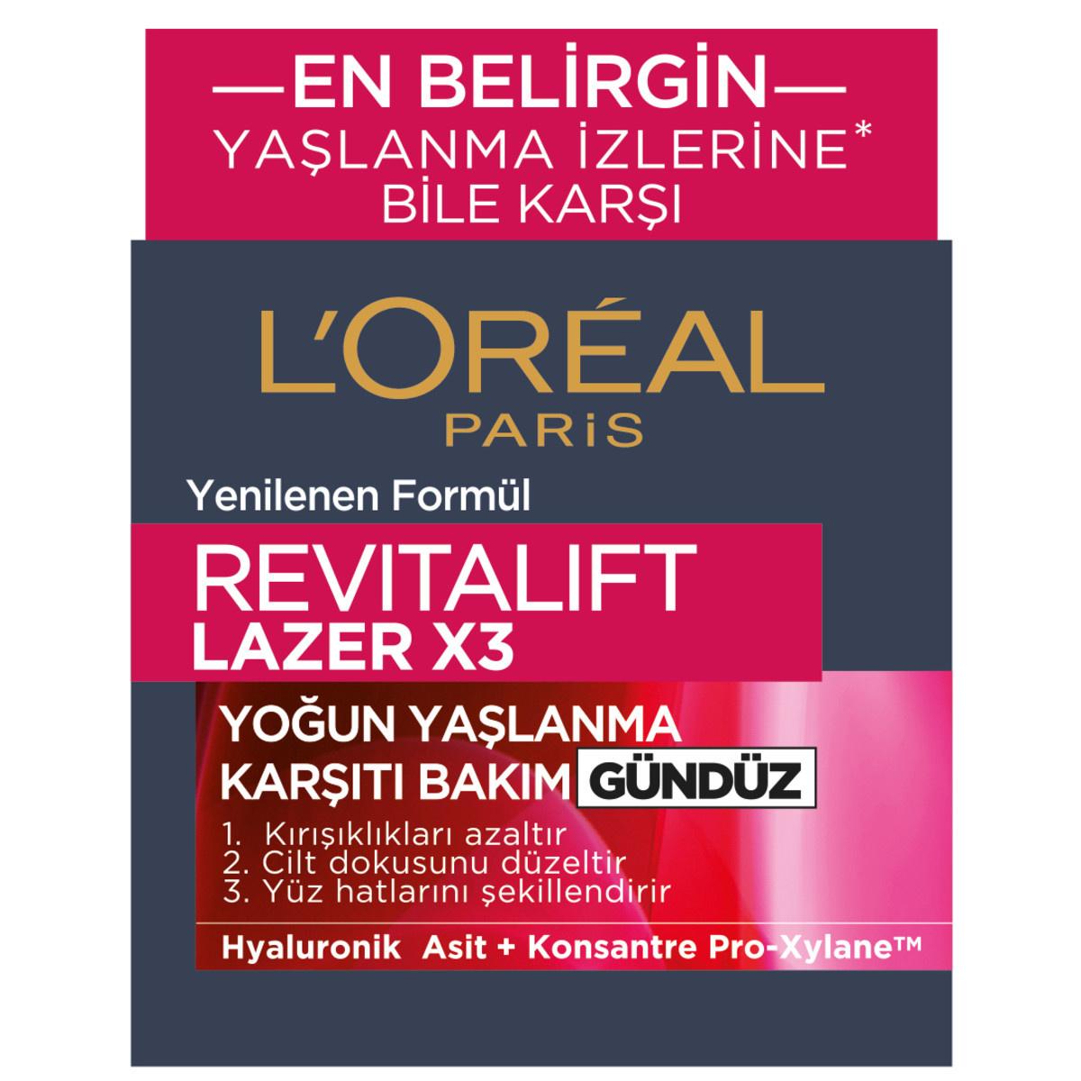 Loreal Paris Revitalift Lazer X3 Anti-Aging Day Cream - Reduces Wrinkles, Firms Skin, 1.69 fl oz