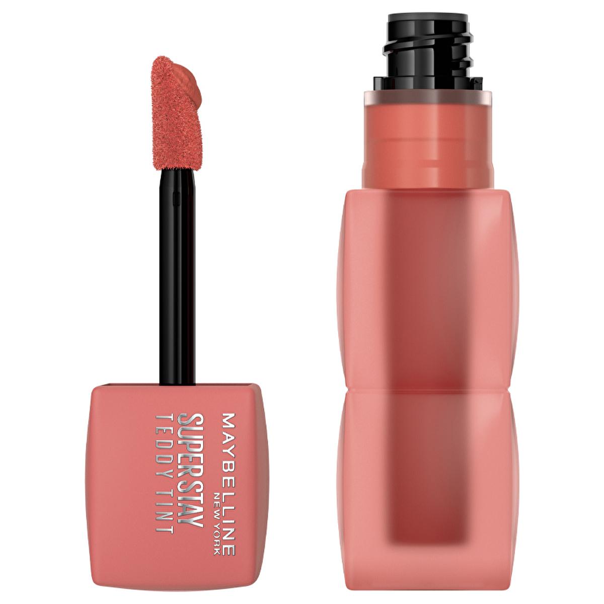 Maybelline Super Stay Teddy Tint - Long-Lasting Liquid Matte Lip Tint with 8 Buildable Shades