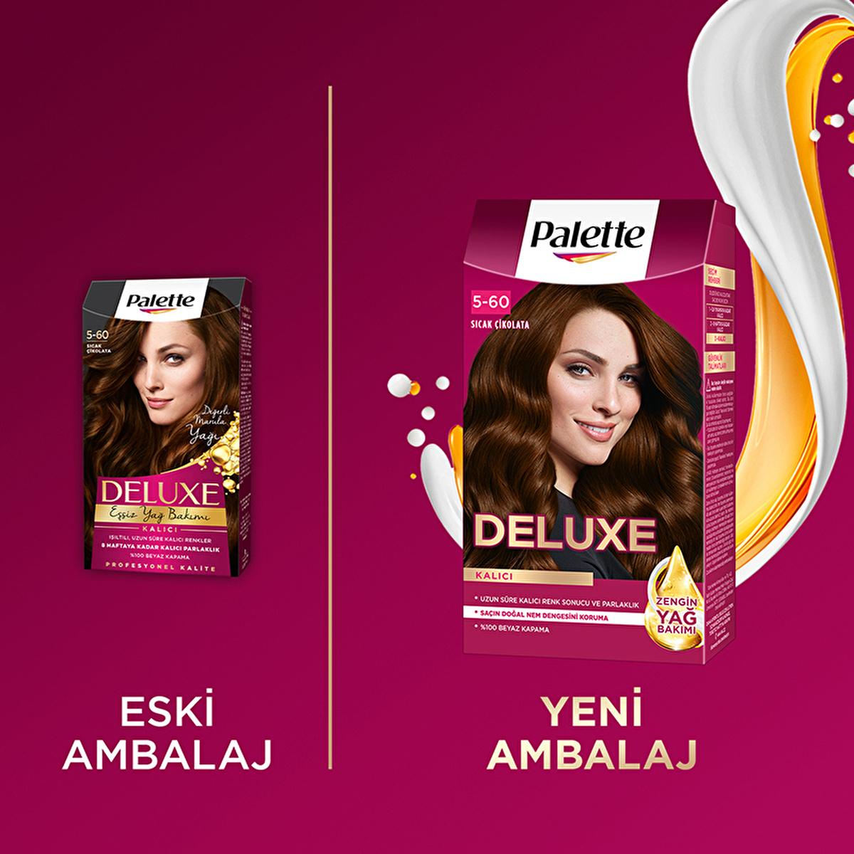 Palette Deluxe Warm Chocolate Hair Dye 5-60 - Long-Lasting, Nourishing Hair Color