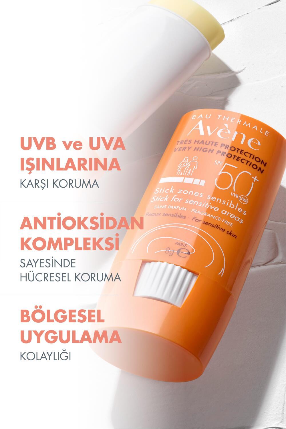 Avene Sensitive Skin SPF50 Sunscreen Stick - Protects Sensitive Areas, Moisturizing, Non-Irritating