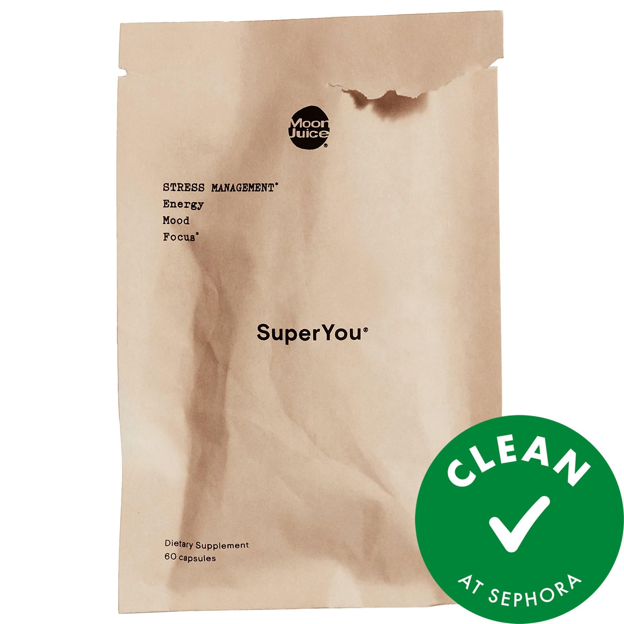 SuperYou Daily Stress Management Refillable Supplement - Clinically Proven Adaptogenic Herbs for Energy, Focus, and Mood Enhancement