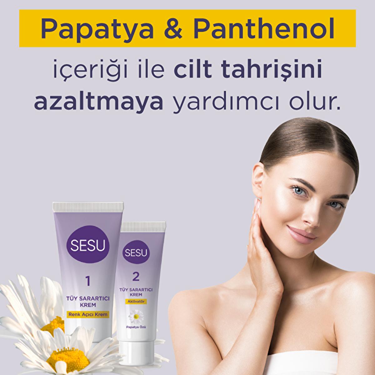Sesu Hair Bleaching Cream with Chamomile Extract - Quick Hair Lightening Solution for Emergency Situations