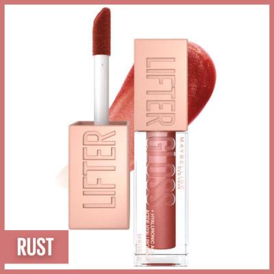 Maybelline Lifter Gloss: Hyaluronic Acid Moisturizing Lip Gloss - Rust 016 | Non-Sticky, Plumping Hydration for Fuller, Lifted Lips