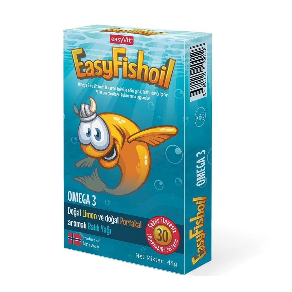 EasyFishoil Omega-3 Supplement for Children - Chewable Fish Oil Tablets with Vitamin D, Sugar-Free, 30 Count