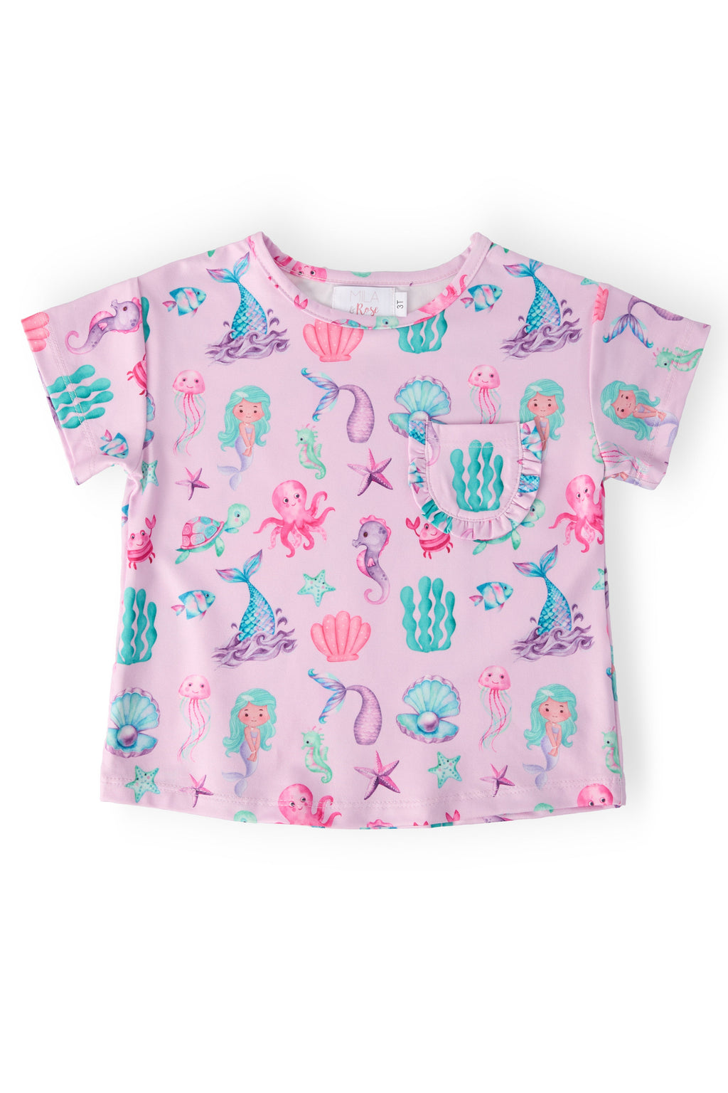 Mila & Rose ® Under the Sea Ruffle Pocket Tee — main product shot