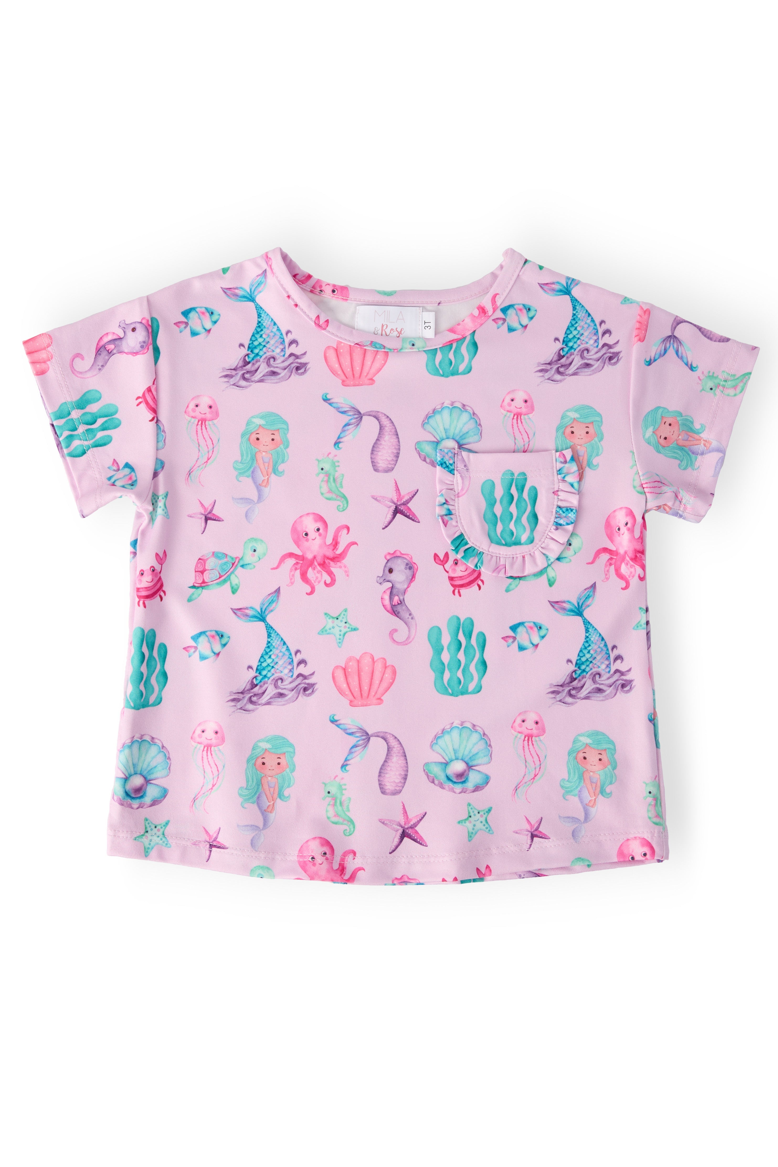Mila & Rose ® Under the Sea Ruffle Pocket Tee — main product shot