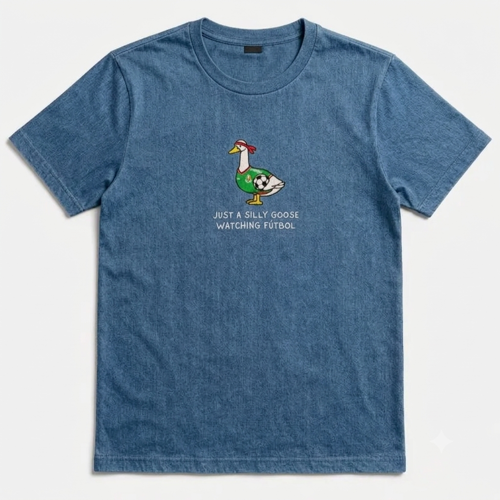 Unisex Mexico Goose Embroidered Comfort Colors T-Shirt – Mexico Futbol Silly Goose Tee