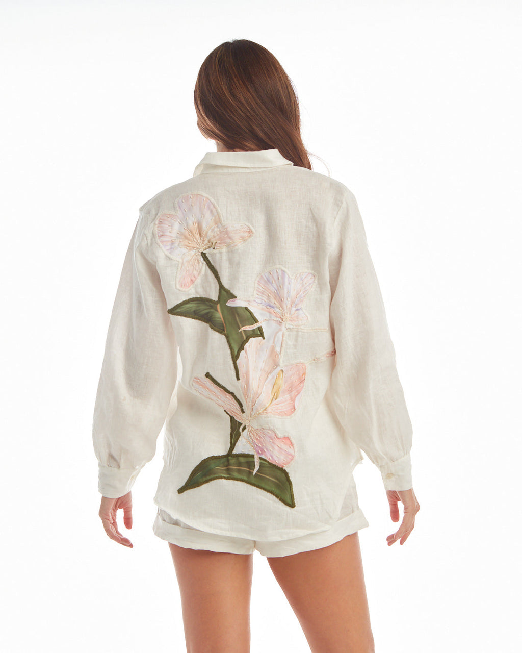 LA'AVANA Floral shirt white — alternative angle