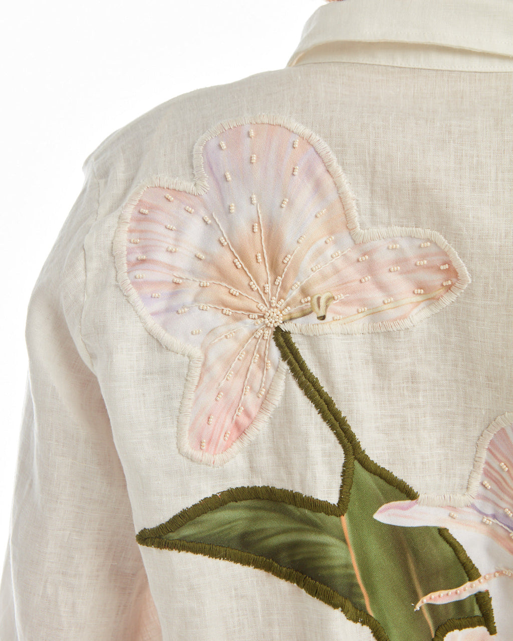 LA'AVANA Floral shirt white — side view