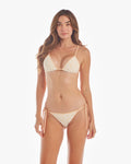 LA'AVANA Yellow Coral Triangle Bikini top — main product shot