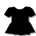bumblitostore Bamboo Short Sleeve Peplum Top in Black — lifestyle context