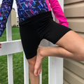 bumblitostore bumblitostore Bamboo Cartwheel Shorts in Black — main product shot