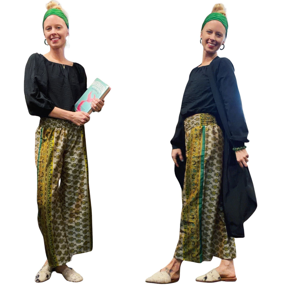 Darn Good Yarn Free Spirit Wide-Leg Palazzo Pants — construction detail