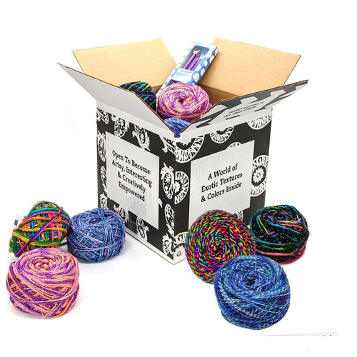Darn Good Yarn Reclaimed Silk Starter Stash Bundle — main product shot