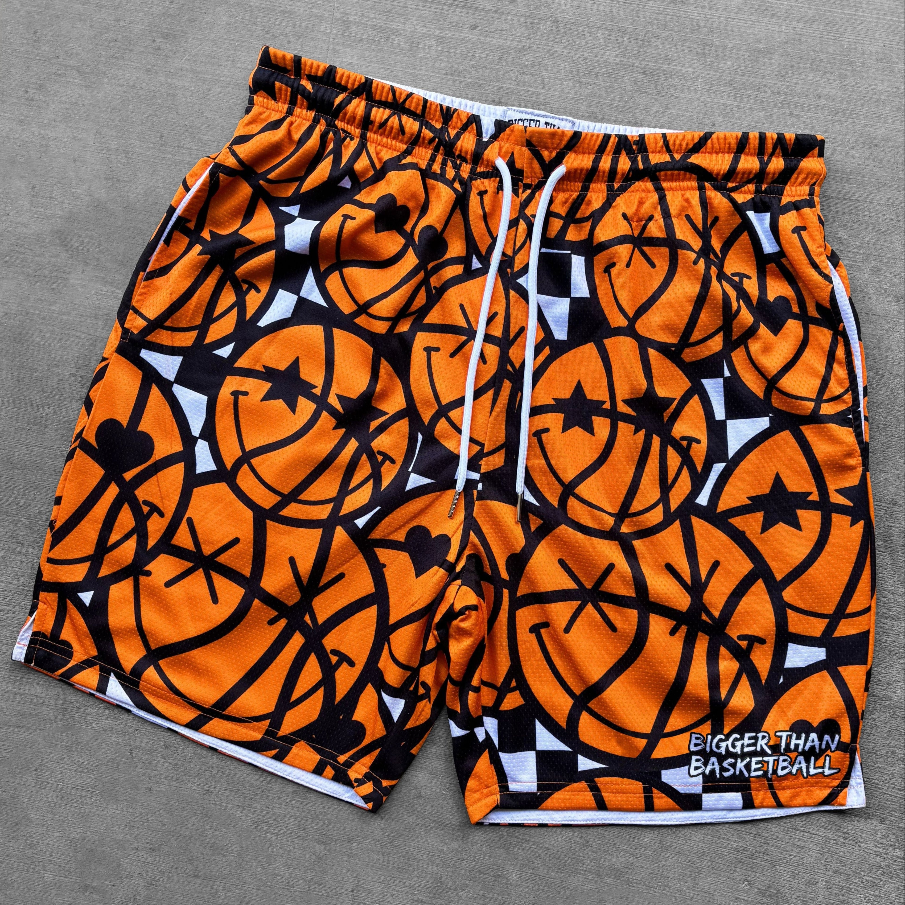 Bigger Than Basketball Game Face - Shorts — construction detail