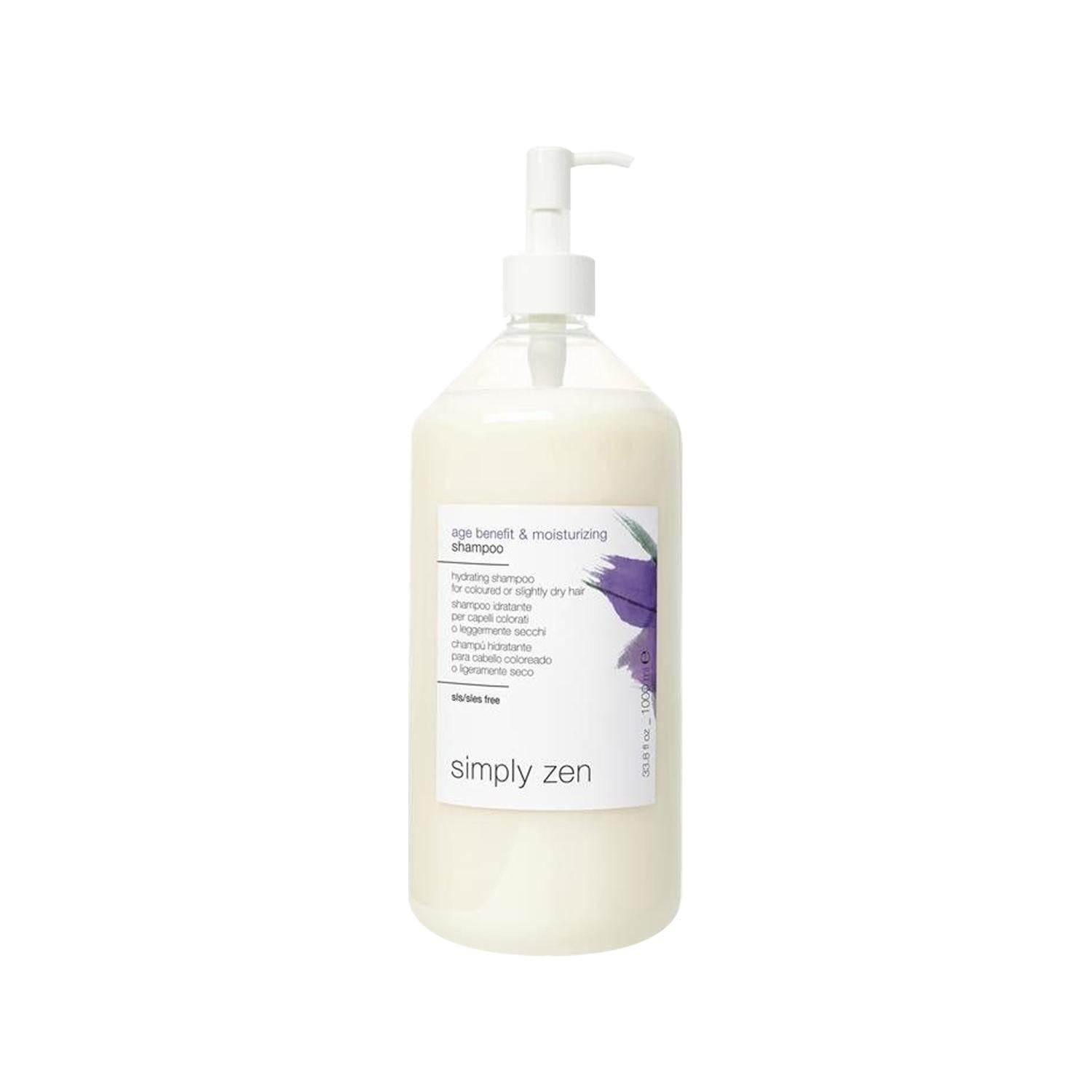Simply Zen Moisturizing Shampoo 1000ml - Hydrating, Age Benefit Hair Care for Dry & Damaged Hair