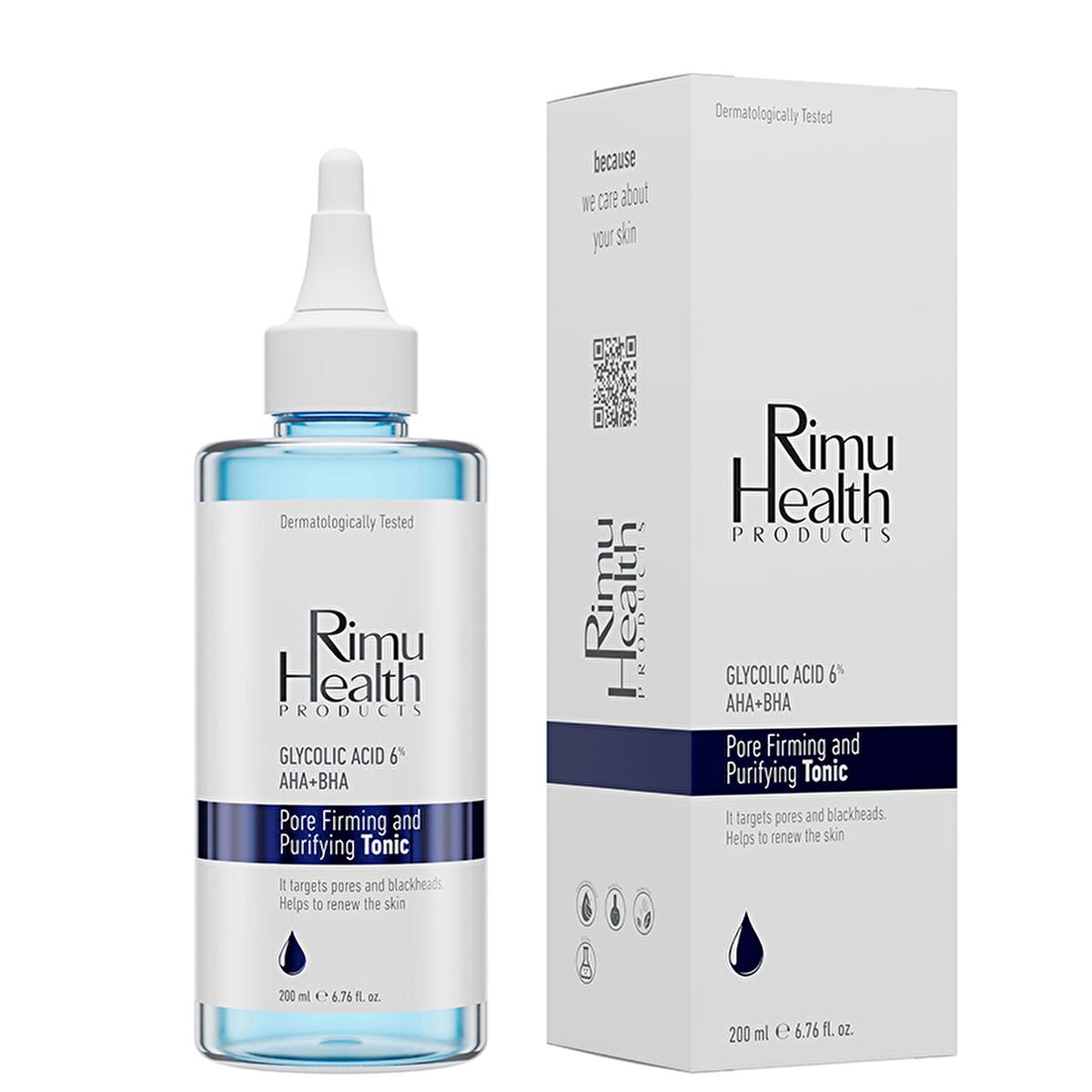 Rimu Health: Glycolic Acid AHA BHA Pore Tightening Toner - Exfoliating Facial Toner for Oily & Acne Prone Skin - Minimizing Enlarged Pores & Renewing Skin