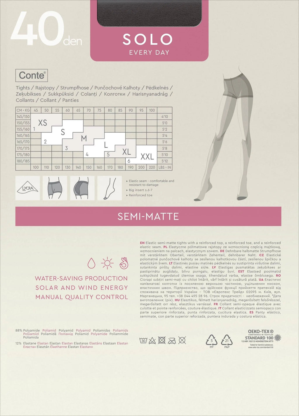 TheRanok.com Tights Conte Solo 40 Den - Classic Pantyhose — feature highlight