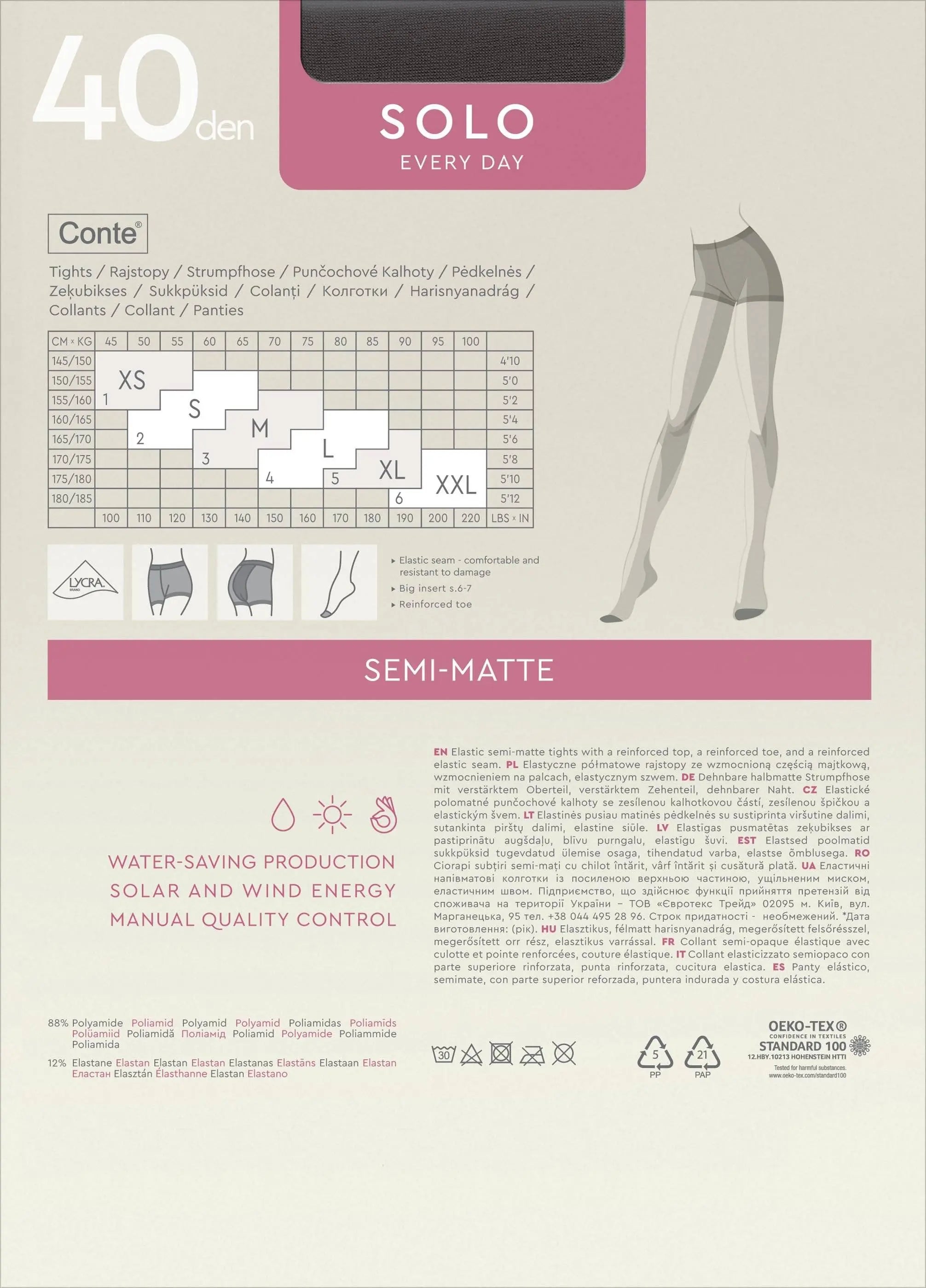 TheRanok.com Tights Conte Solo 40 Den - Classic Pantyhose — feature highlight
